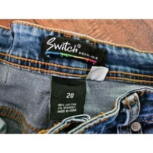 Switch‎ Remarkable Women's Jeans Skater Punk Ripped Cut Graphic Jeans Size 20